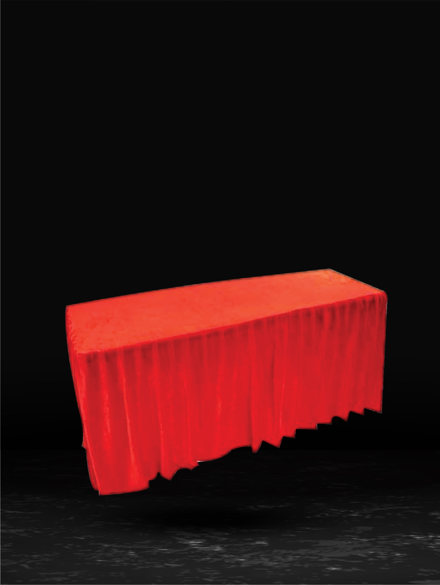 SIDE TABLE WITH RED CLOTH
